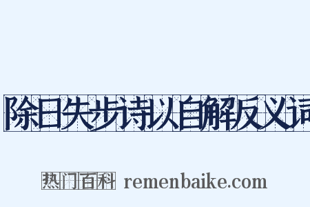 除日失步诗以自解反义词是什么意思的图片